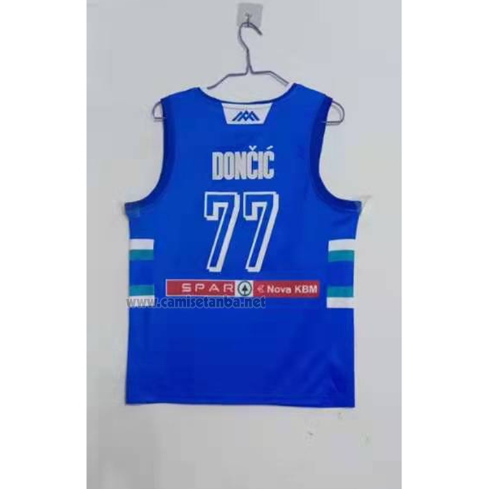 Camiseta Slovenia Luka Doncic #77 Tokyo 2021 Azul